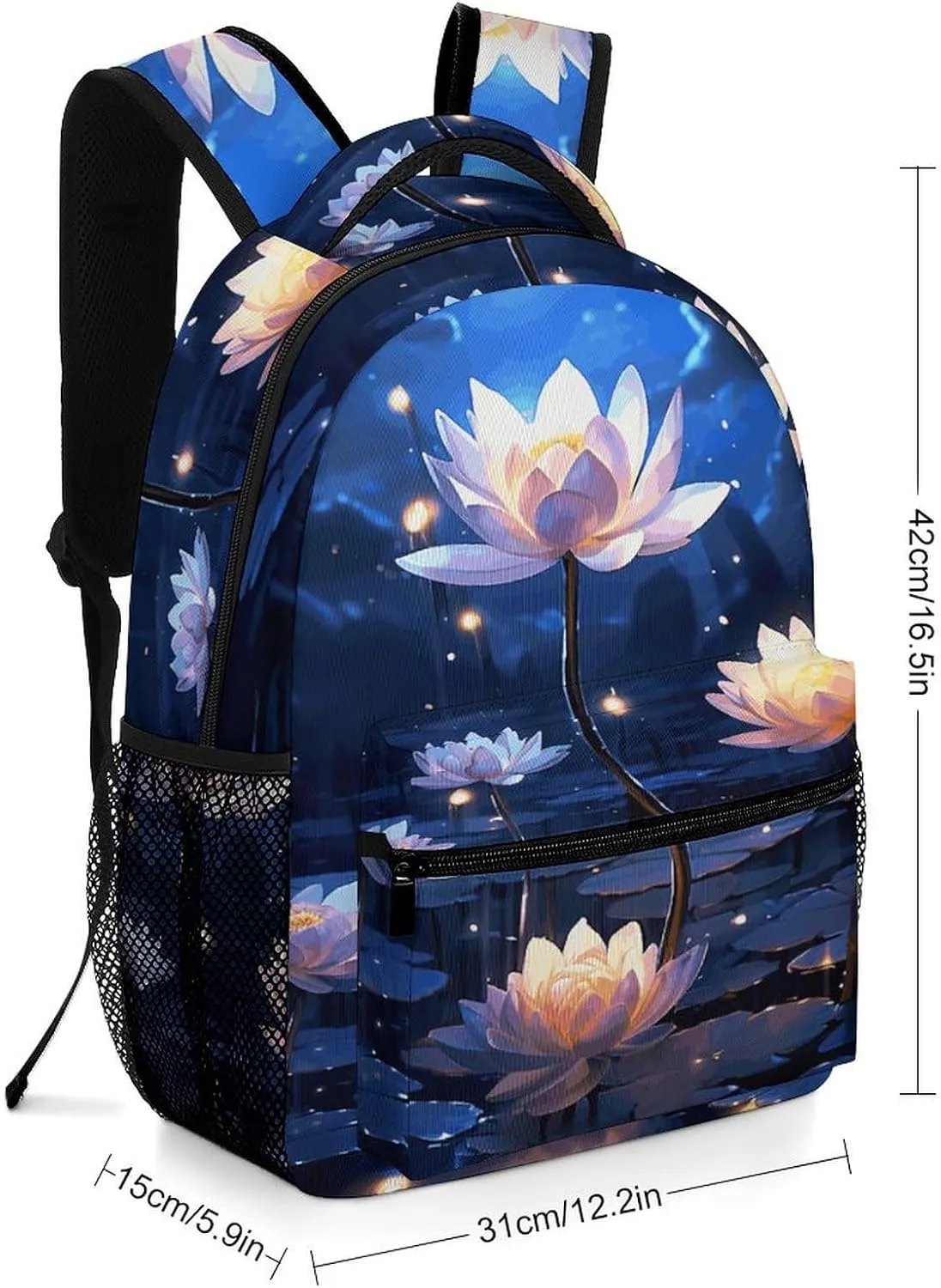 Small Backpacks Personalized Night Flowers Printing Travel Bag Lightweight Travel Backpack For Women Men