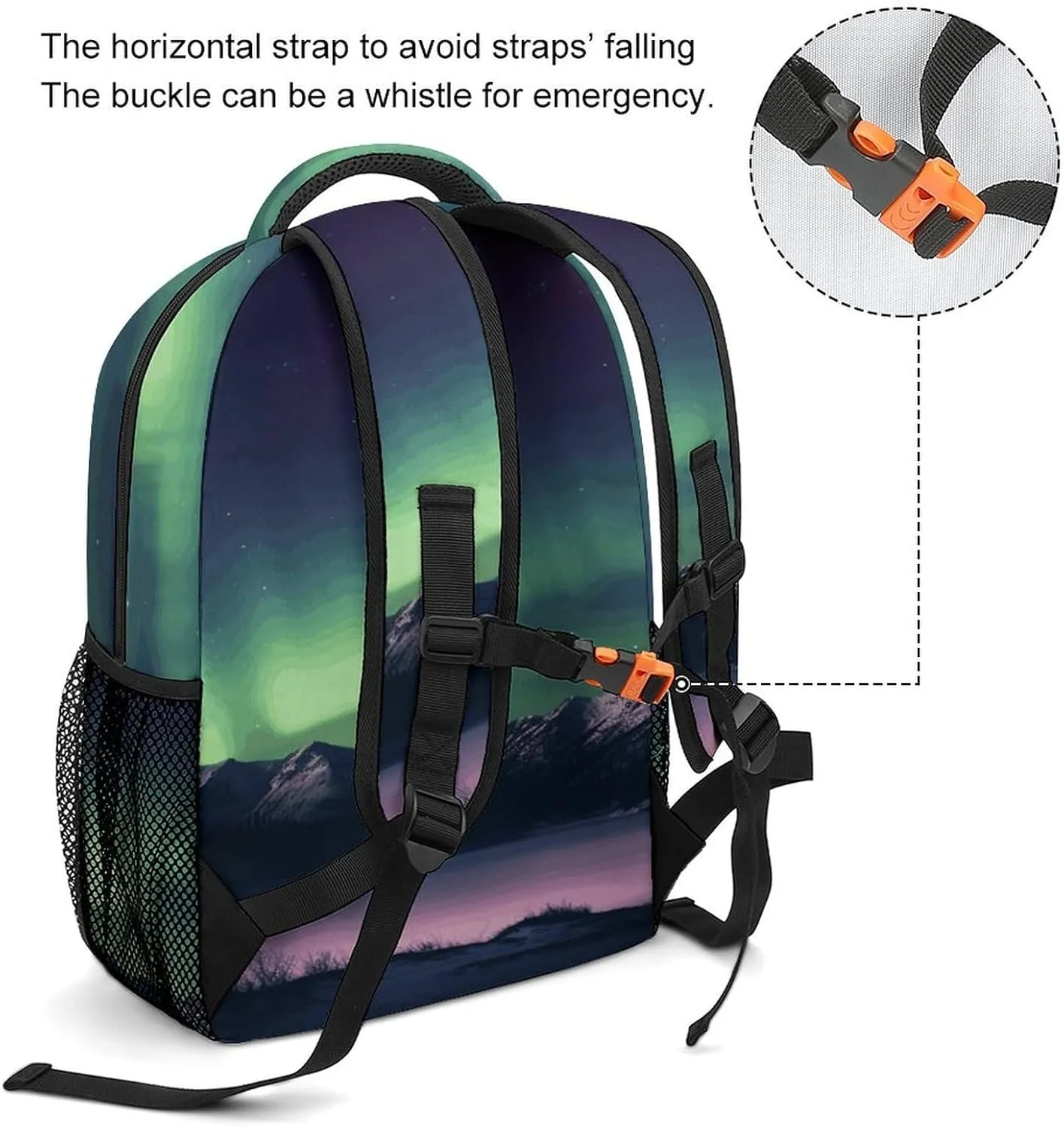 Small Backpacks Personalized Northern Night Printing Travel Bag Lightweight Travel Backpack For Women Men