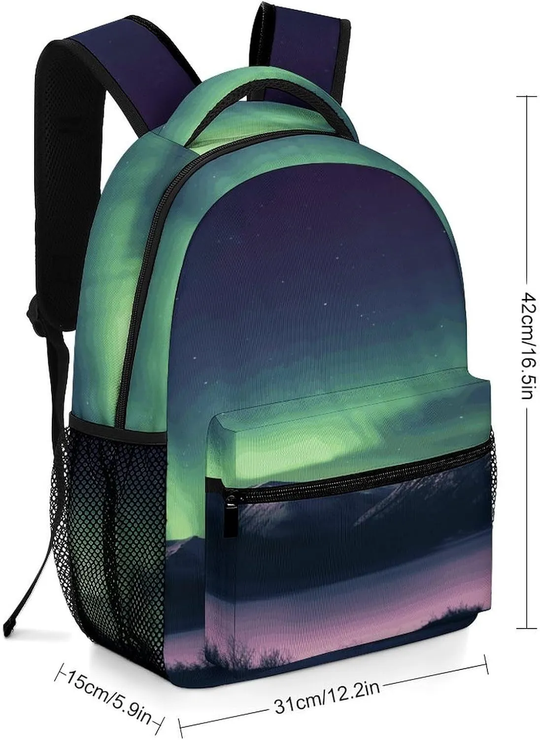 Small Backpacks Personalized Northern Night Printing Travel Bag Lightweight Travel Backpack For Women Men