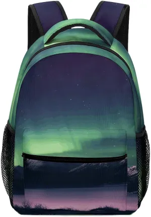 Small Backpacks Personalized Northern Night Printing Travel Bag Lightweight Travel Backpack For Women Men