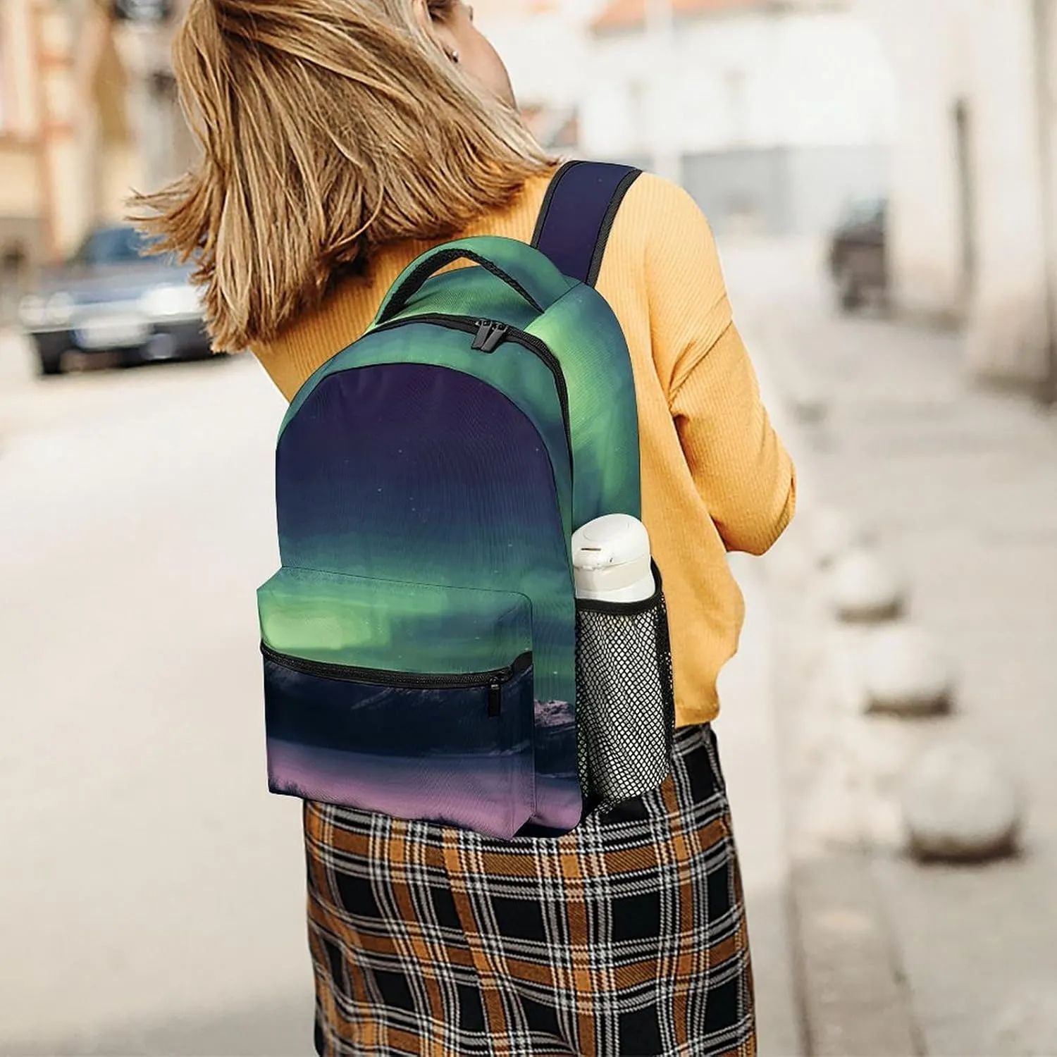 Small Backpacks Personalized Northern Night Printing Travel Bag Lightweight Travel Backpack For Women Men