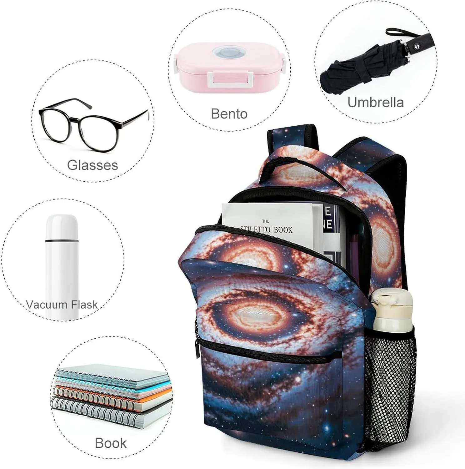 Small Backpacks Personalized Planet Stars And Galaxy Printing Travel Bag Lightweight Travel Backpack For Women Men