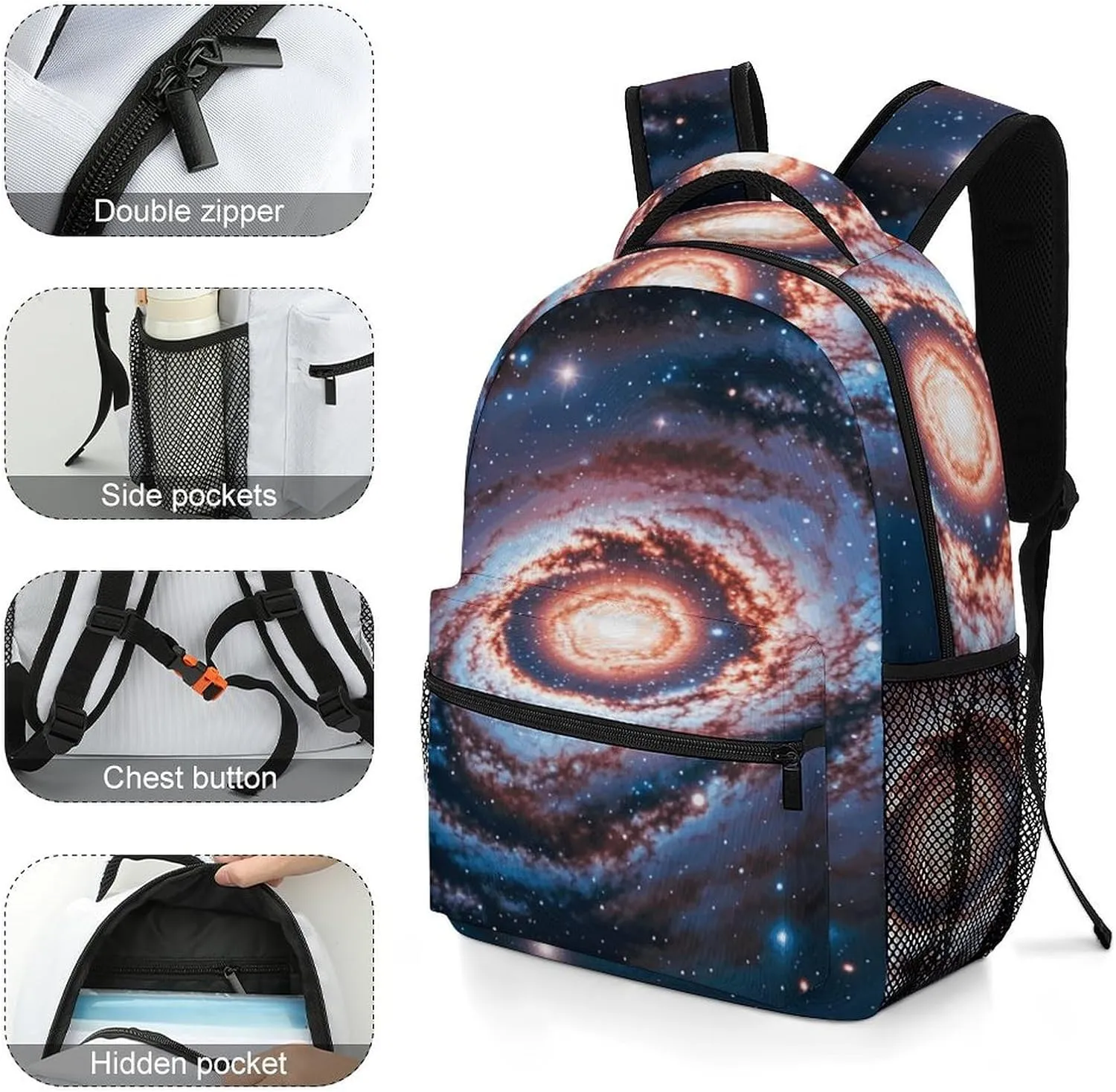 Small Backpacks Personalized Planet Stars And Galaxy Printing Travel Bag Lightweight Travel Backpack For Women Men