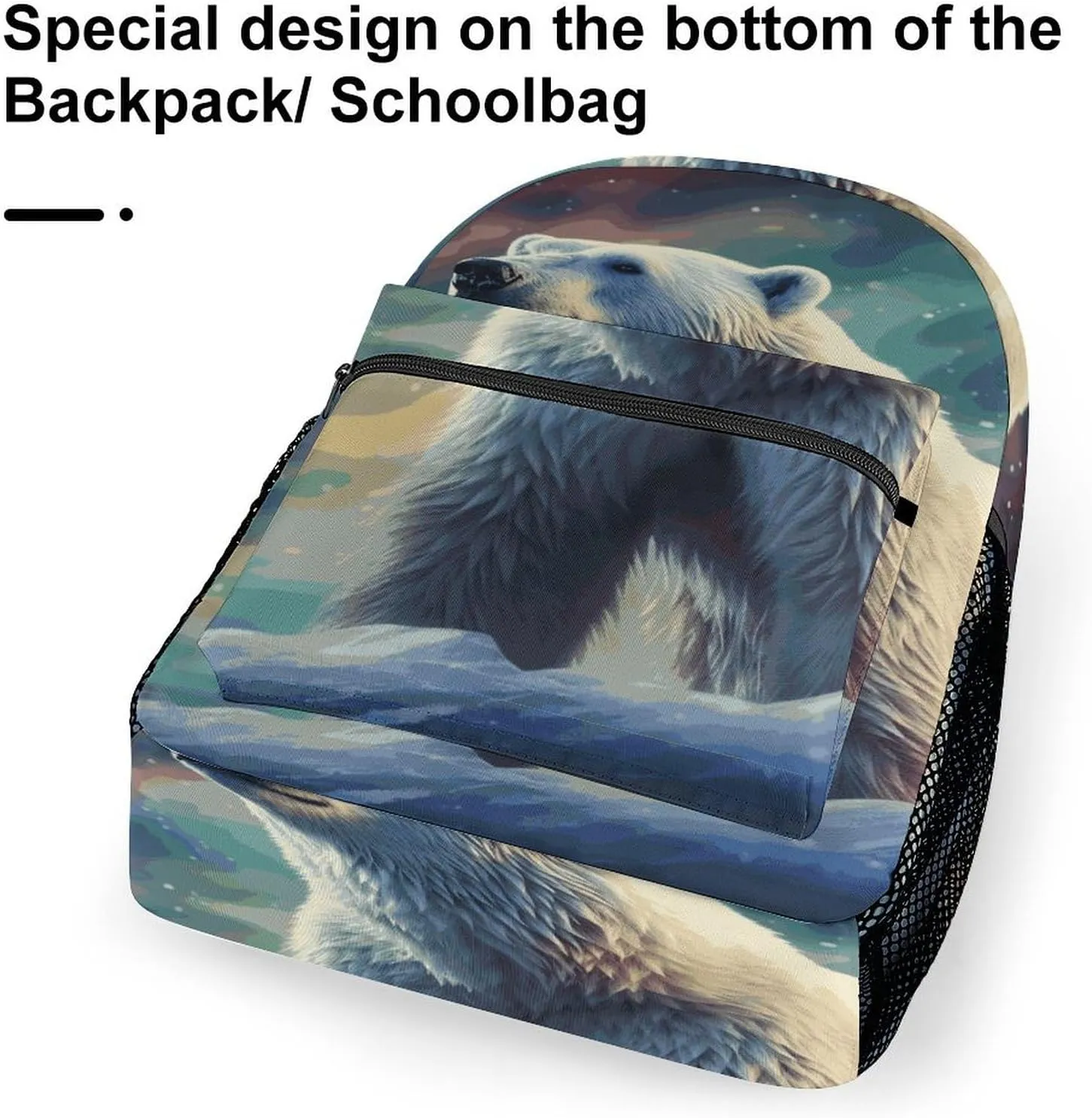 Small Backpacks Personalized Polar Bear Printing Travel Bag Lightweight Travel Backpack For Women Men