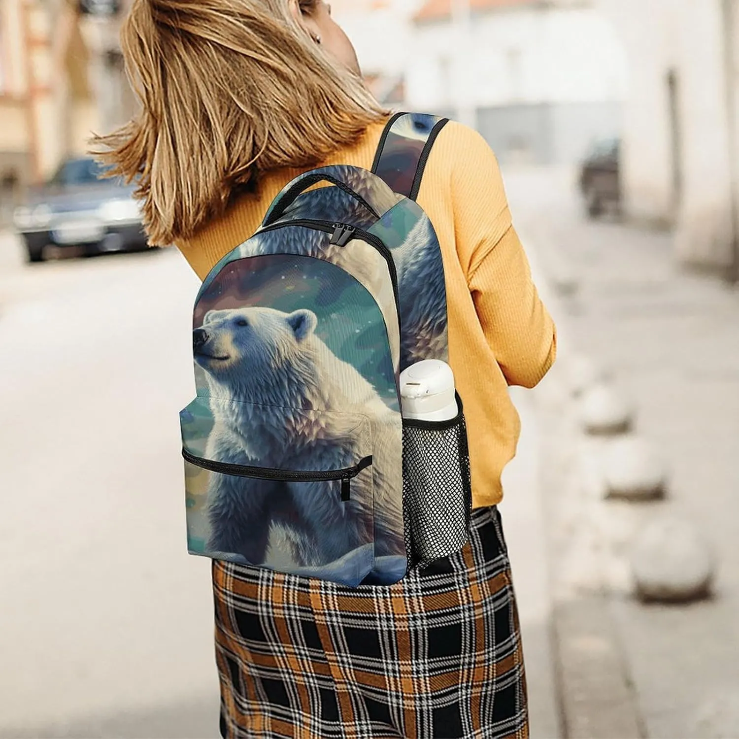 Small Backpacks Personalized Polar Bear Printing Travel Bag Lightweight Travel Backpack For Women Men