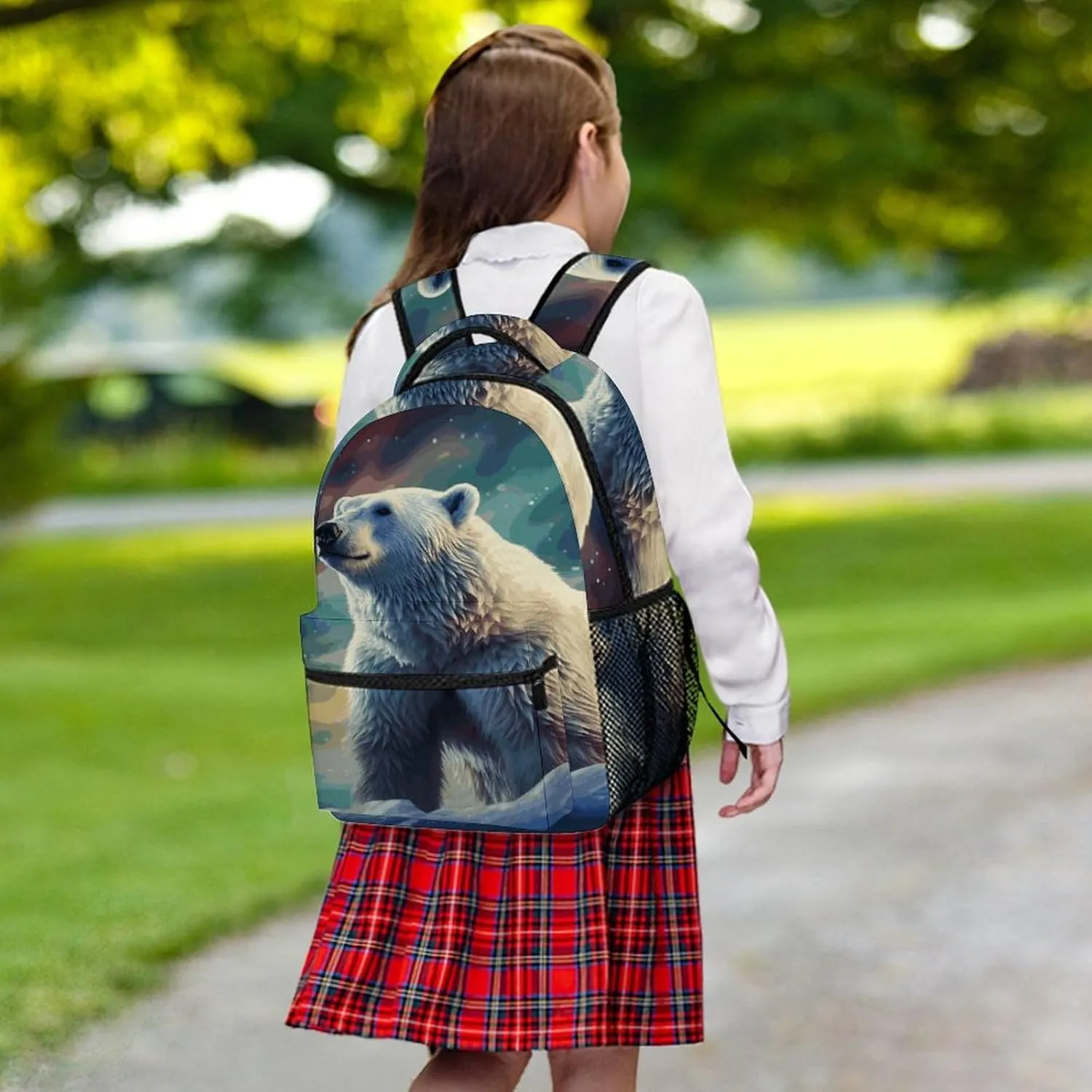 Small Backpacks Personalized Polar Bear Printing Travel Bag Lightweight Travel Backpack For Women Men