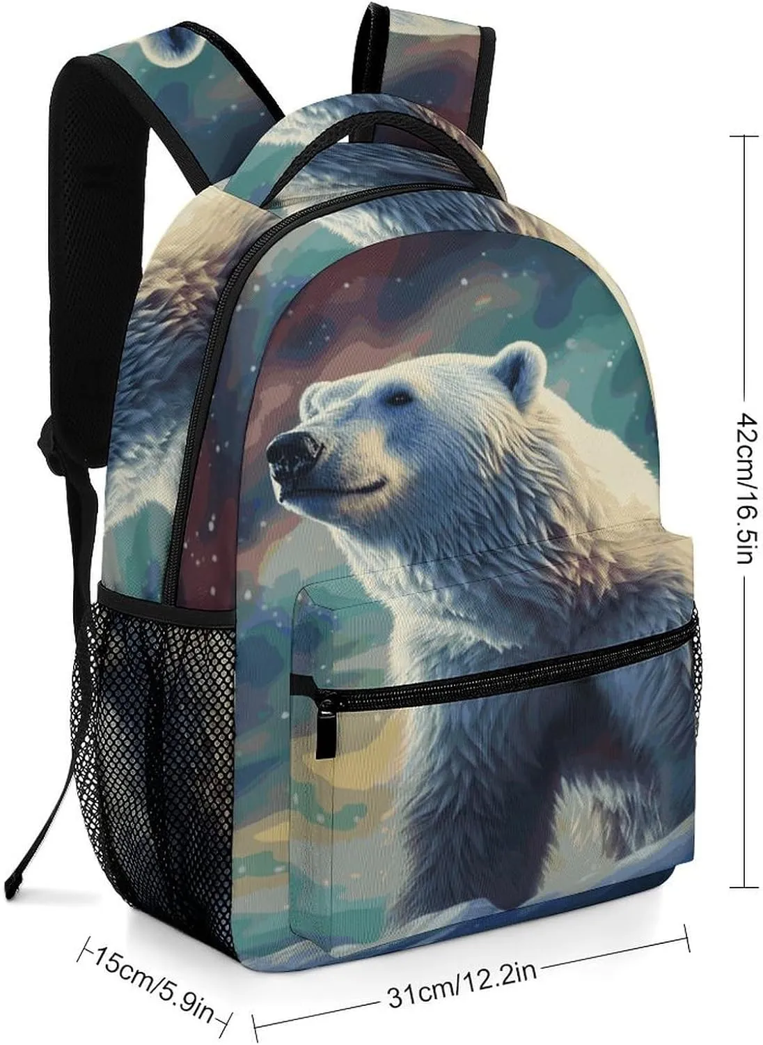 Small Backpacks Personalized Polar Bear Printing Travel Bag Lightweight Travel Backpack For Women Men