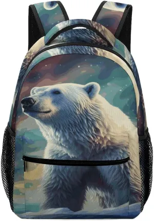 Small Backpacks Personalized Polar Bear Printing Travel Bag Lightweight Travel Backpack For Women Men