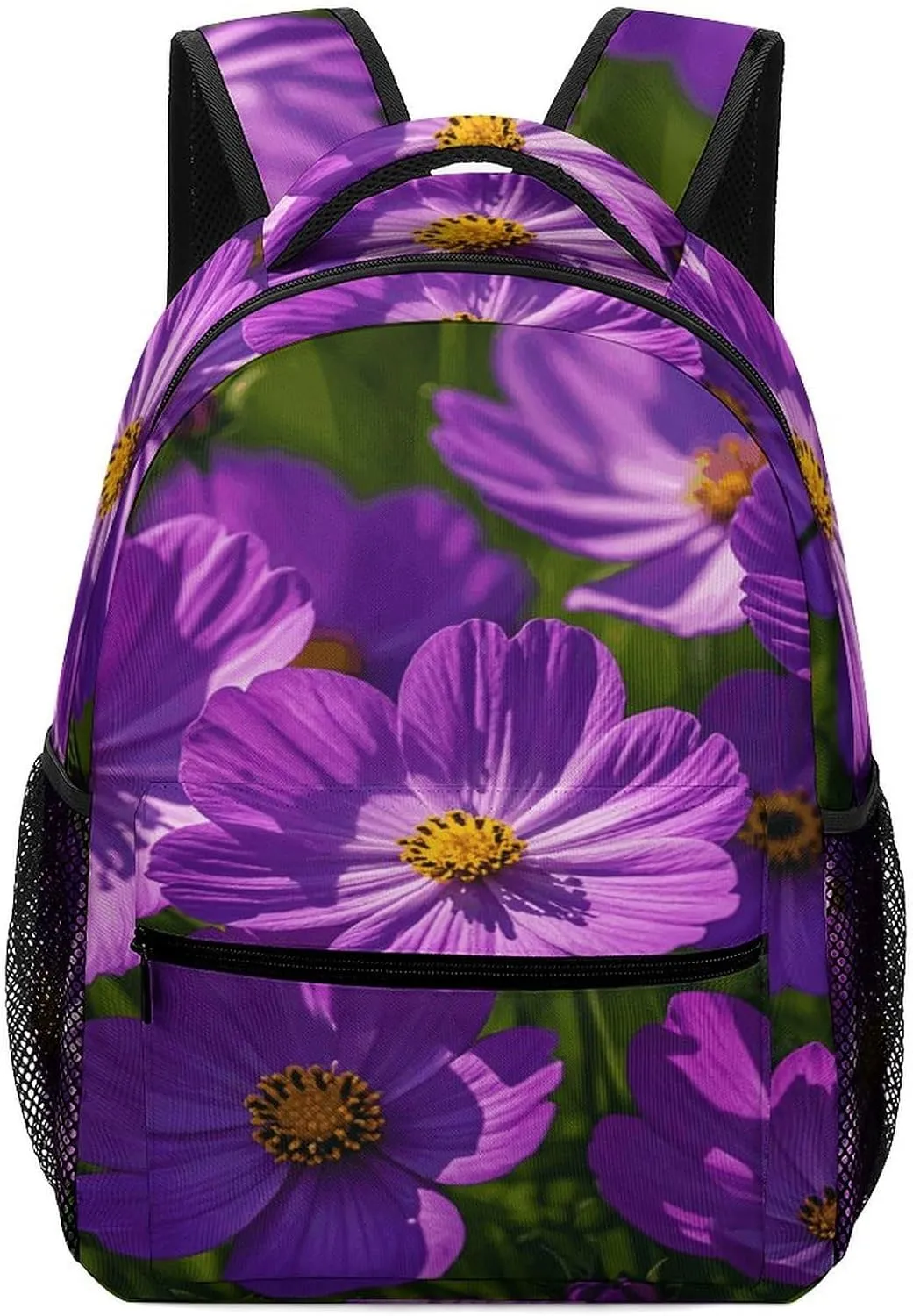 Small Backpacks Personalized Purple Flowers Printing Travel Bag Lightweight Travel Backpack For Women Men