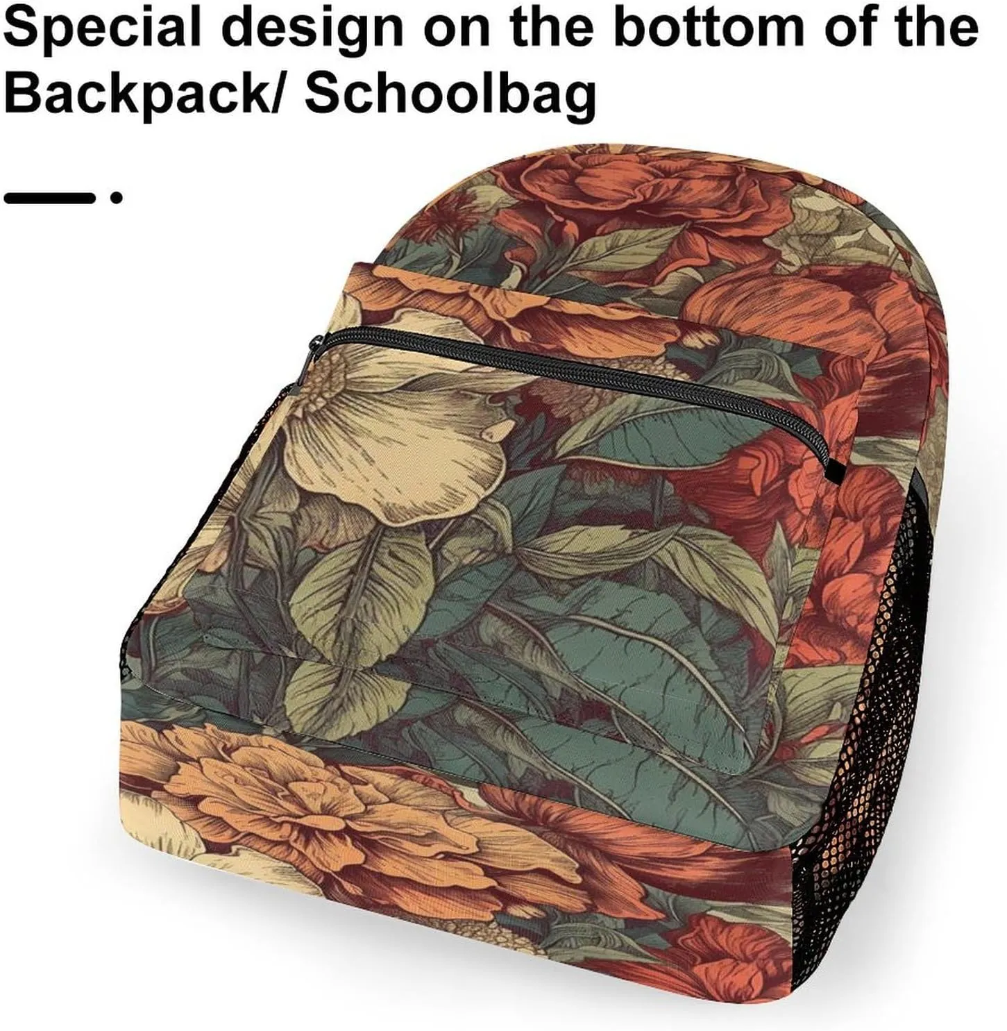 Small Backpacks Personalized Retro Flower Colors Printing Travel Bag Lightweight Travel Backpack For Women Men