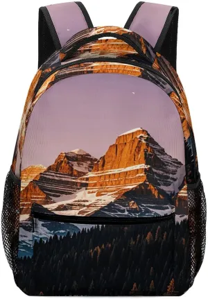 Small Backpacks Personalized Rocky Mountains Printing Travel Bag Lightweight Travel Backpack For Women Men