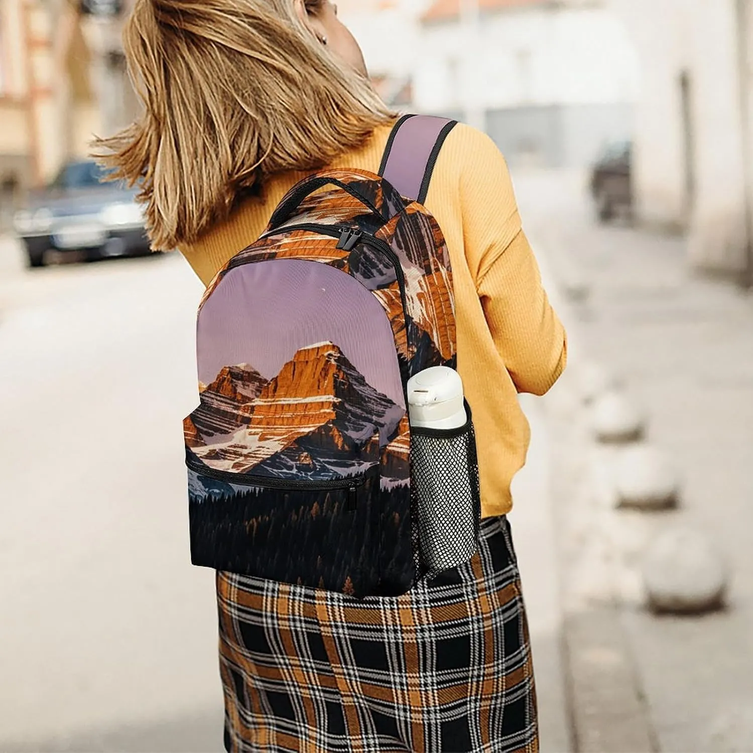 Small Backpacks Personalized Rocky Mountains Printing Travel Bag Lightweight Travel Backpack For Women Men