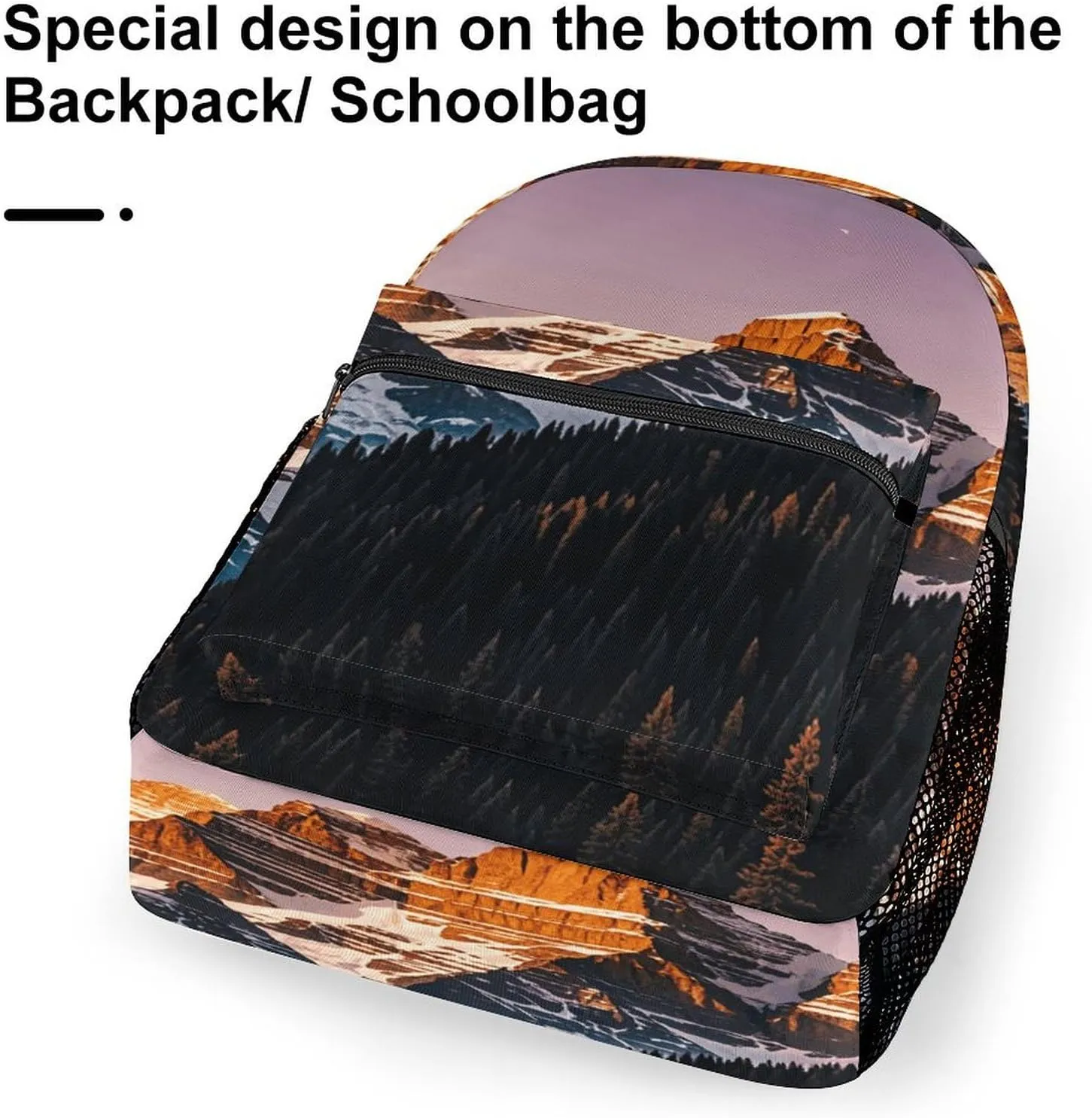 Small Backpacks Personalized Rocky Mountains Printing Travel Bag Lightweight Travel Backpack For Women Men