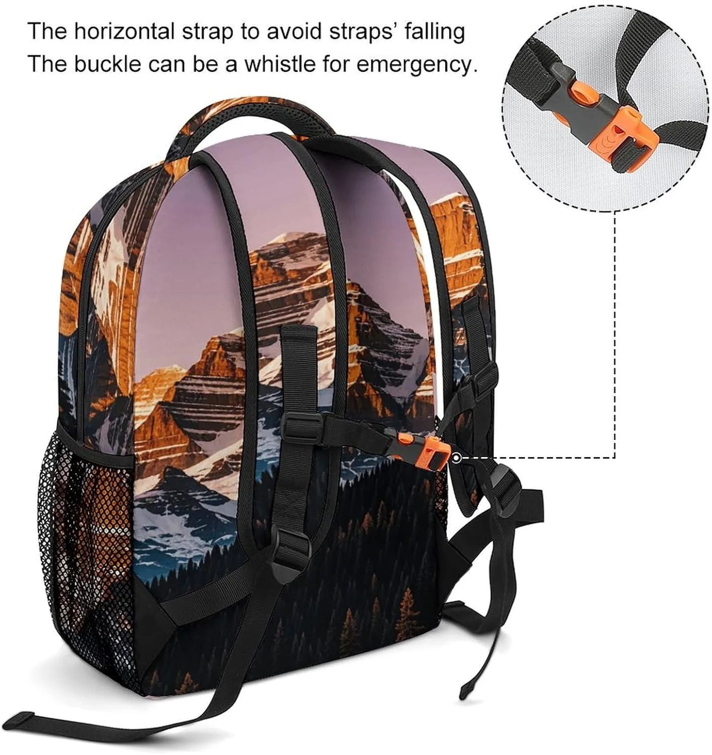 Small Backpacks Personalized Rocky Mountains Printing Travel Bag Lightweight Travel Backpack For Women Men
