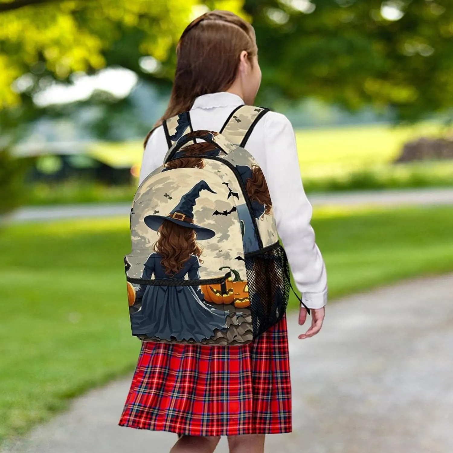 Small Backpacks Personalized Roof Black Pumpkin Printing Travel Bag Lightweight Travel Backpack For Women Men