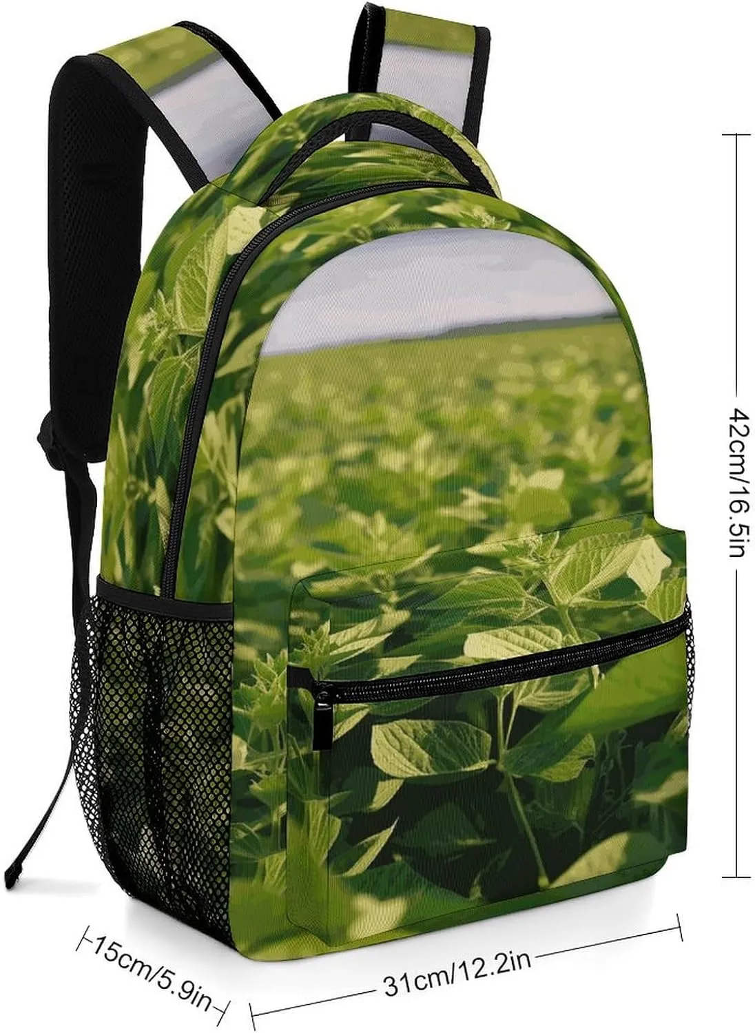 Small Backpacks Personalized Soybean Field Printing Travel Bag Lightweight Travel Backpack For Women Men