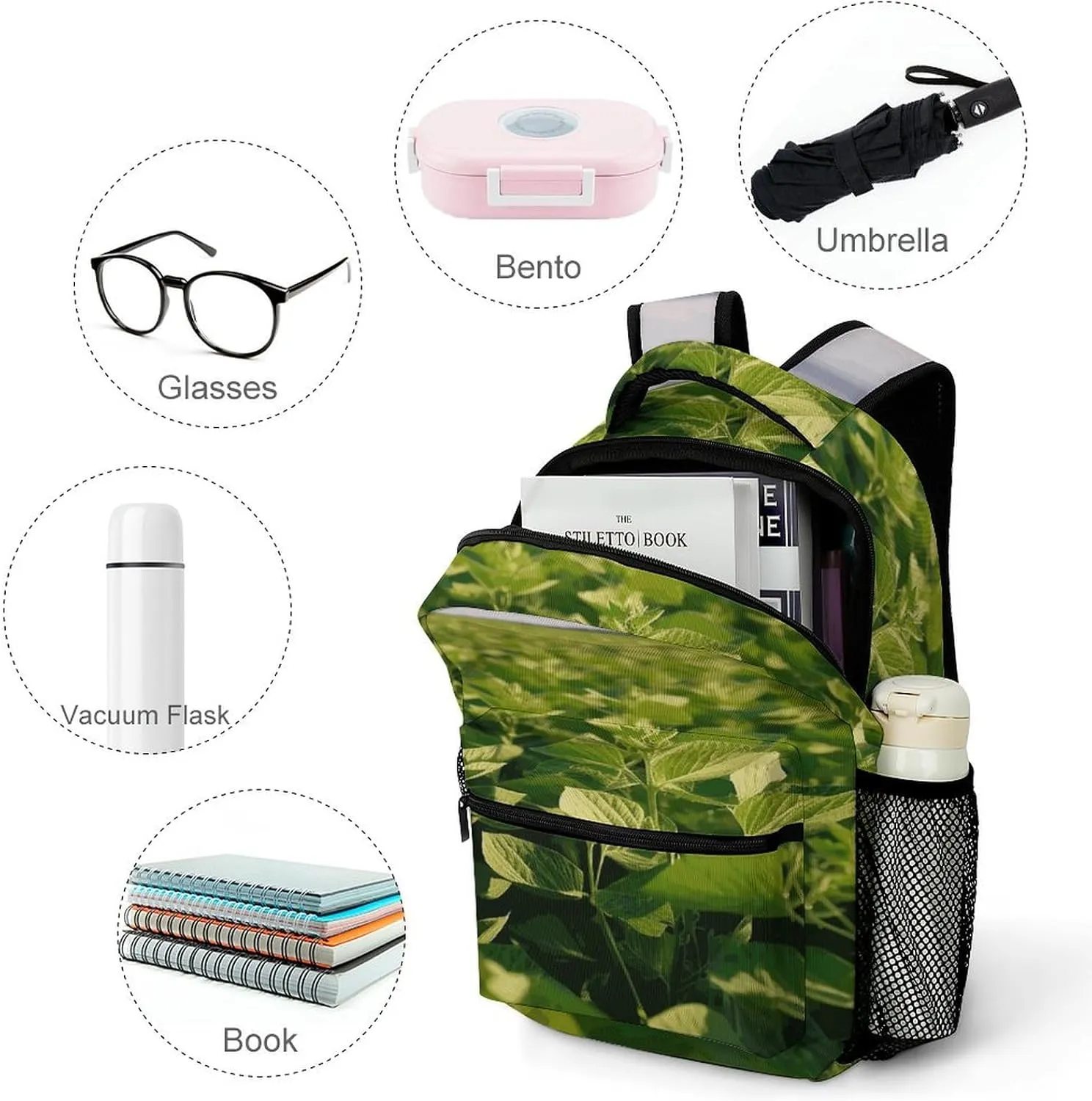 Small Backpacks Personalized Soybean Field Printing Travel Bag Lightweight Travel Backpack For Women Men