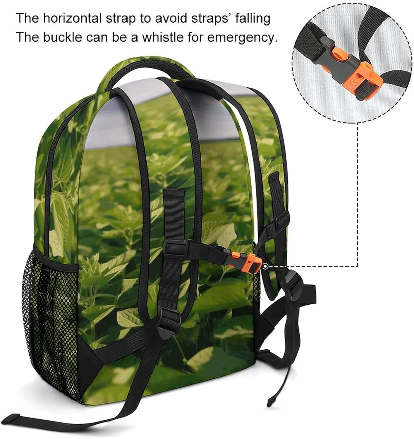 Small Backpacks Personalized Soybean Field Printing Travel Bag Lightweight Travel Backpack For Women Men