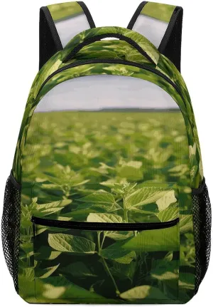 Small Backpacks Personalized Soybean Field Printing Travel Bag Lightweight Travel Backpack For Women Men