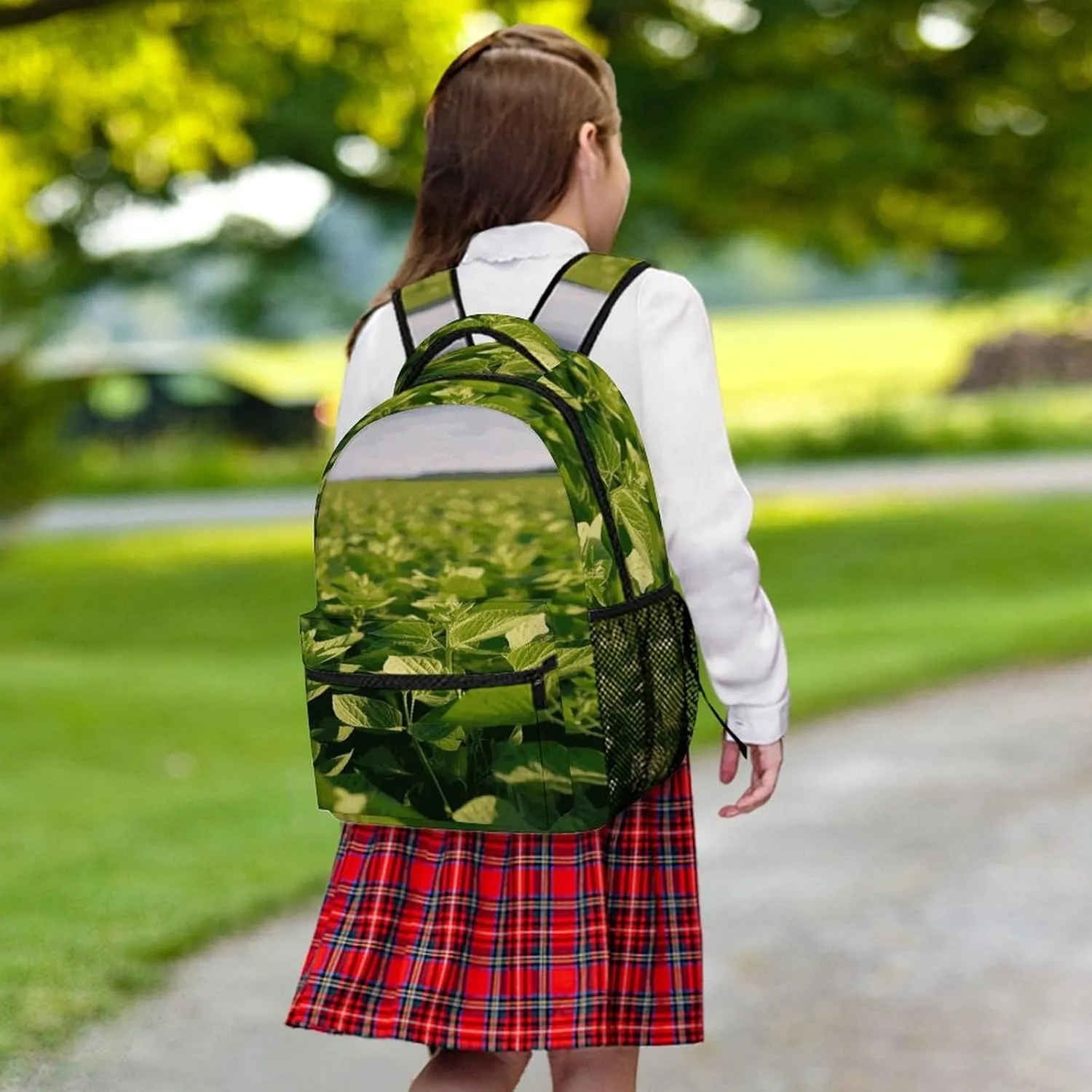 Small Backpacks Personalized Soybean Field Printing Travel Bag Lightweight Travel Backpack For Women Men