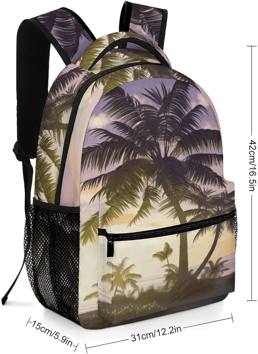 Small Backpacks Personalized Summer Tree Printing Travel Bag Lightweight Travel Backpack For Women Men