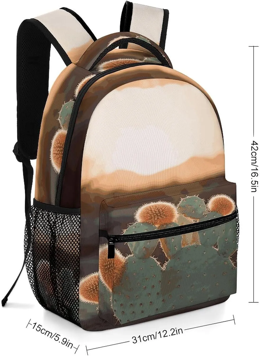 Small Backpacks Personalized Sunset Green Printing Travel Bag Lightweight Travel Backpack For Women Men