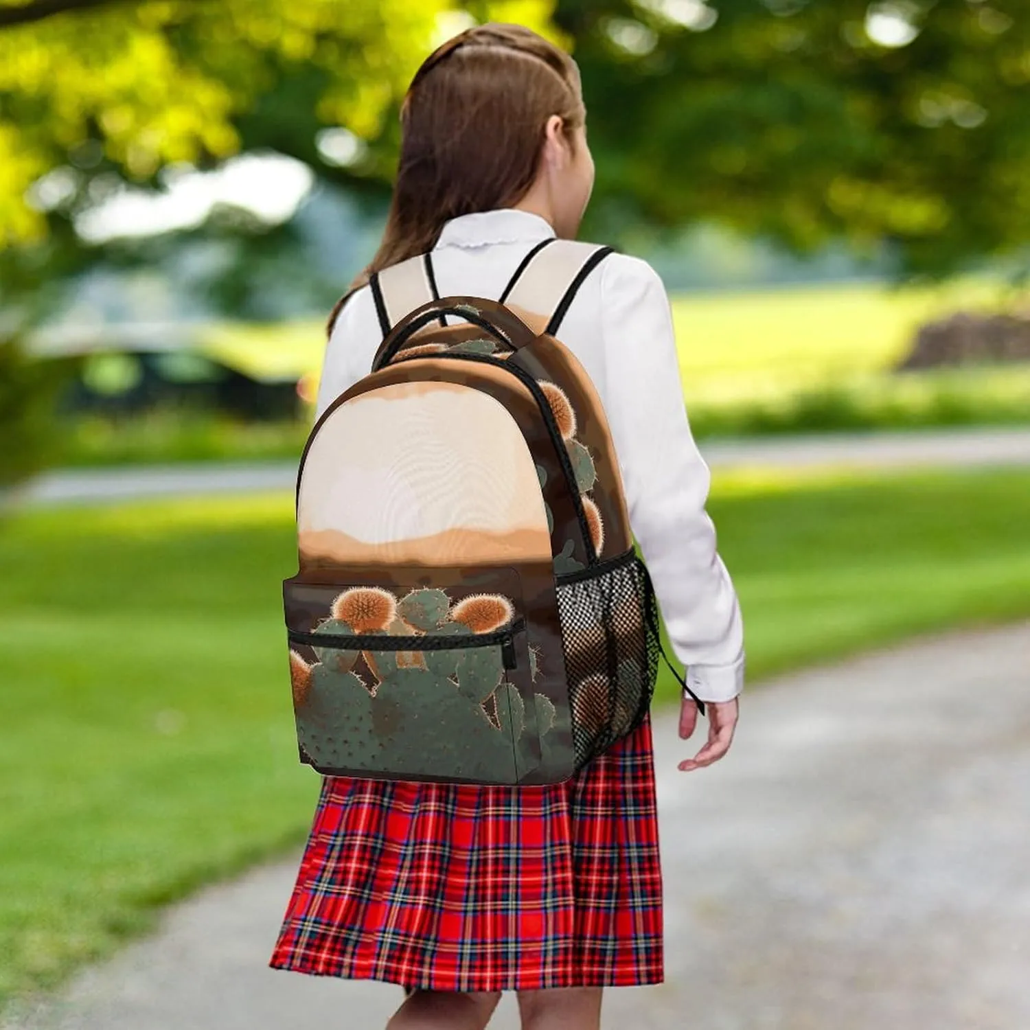 Small Backpacks Personalized Sunset Green Printing Travel Bag Lightweight Travel Backpack For Women Men