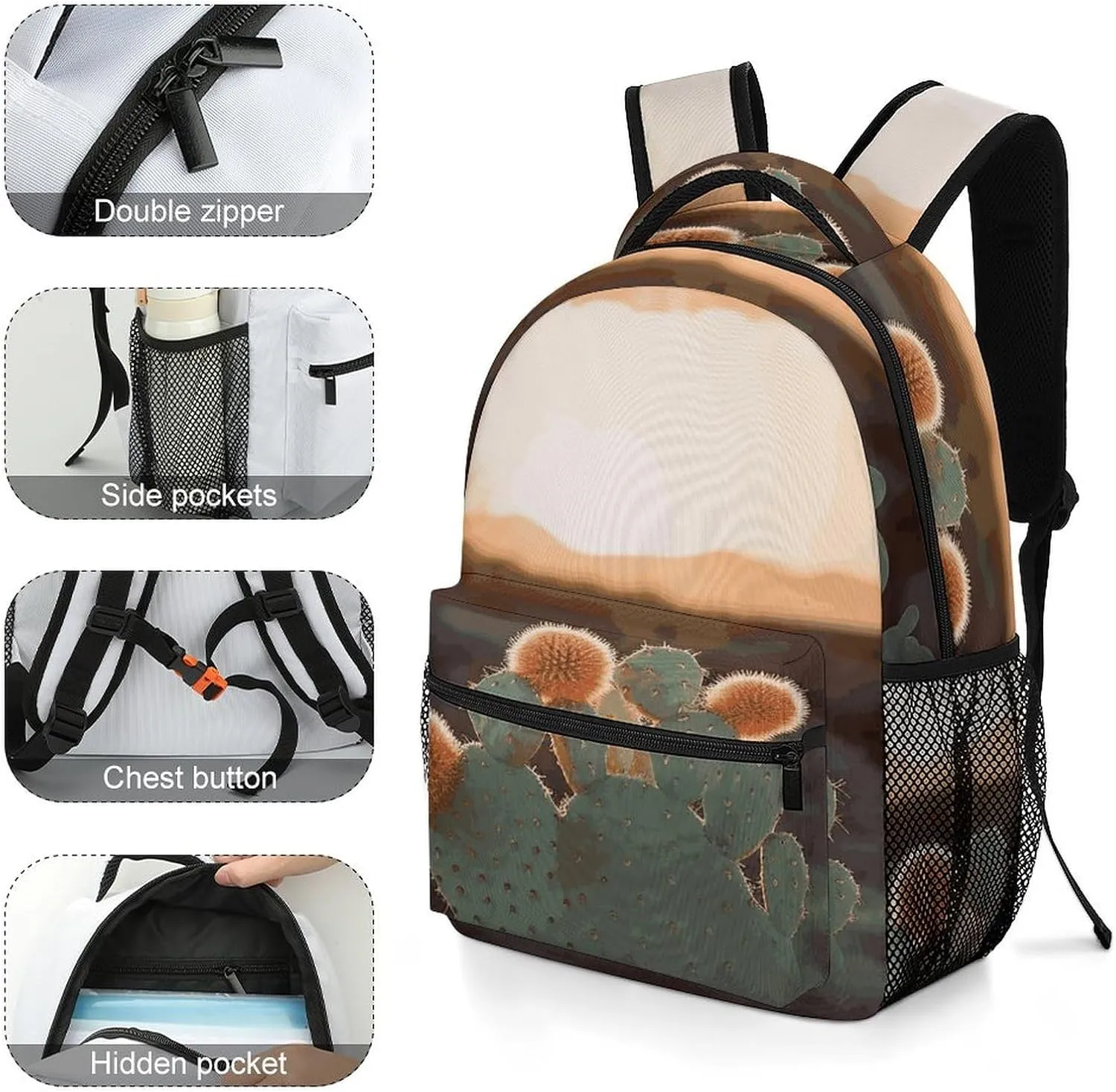 Small Backpacks Personalized Sunset Green Printing Travel Bag Lightweight Travel Backpack For Women Men