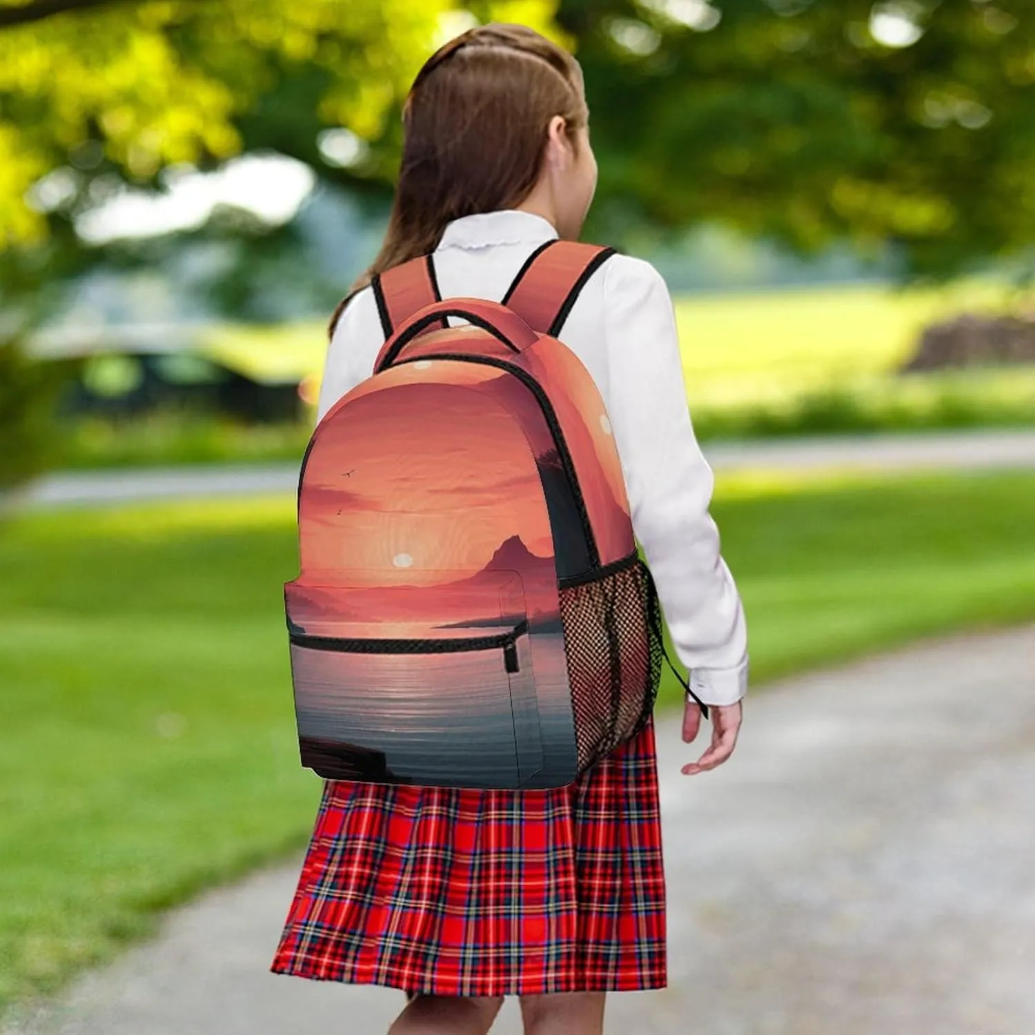Small Backpacks Personalized Sunset Printing Travel Bag Lightweight Travel Backpack For Women Men