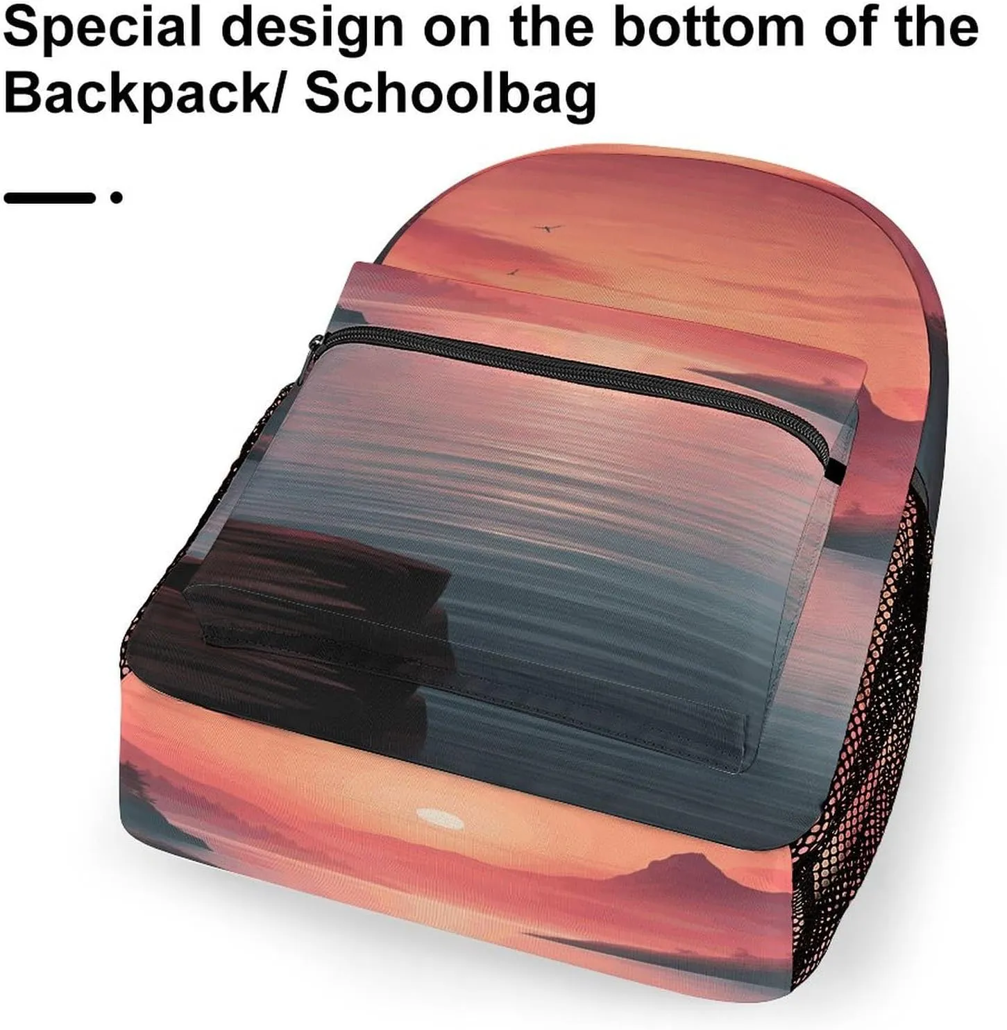 Small Backpacks Personalized Sunset Printing Travel Bag Lightweight Travel Backpack For Women Men