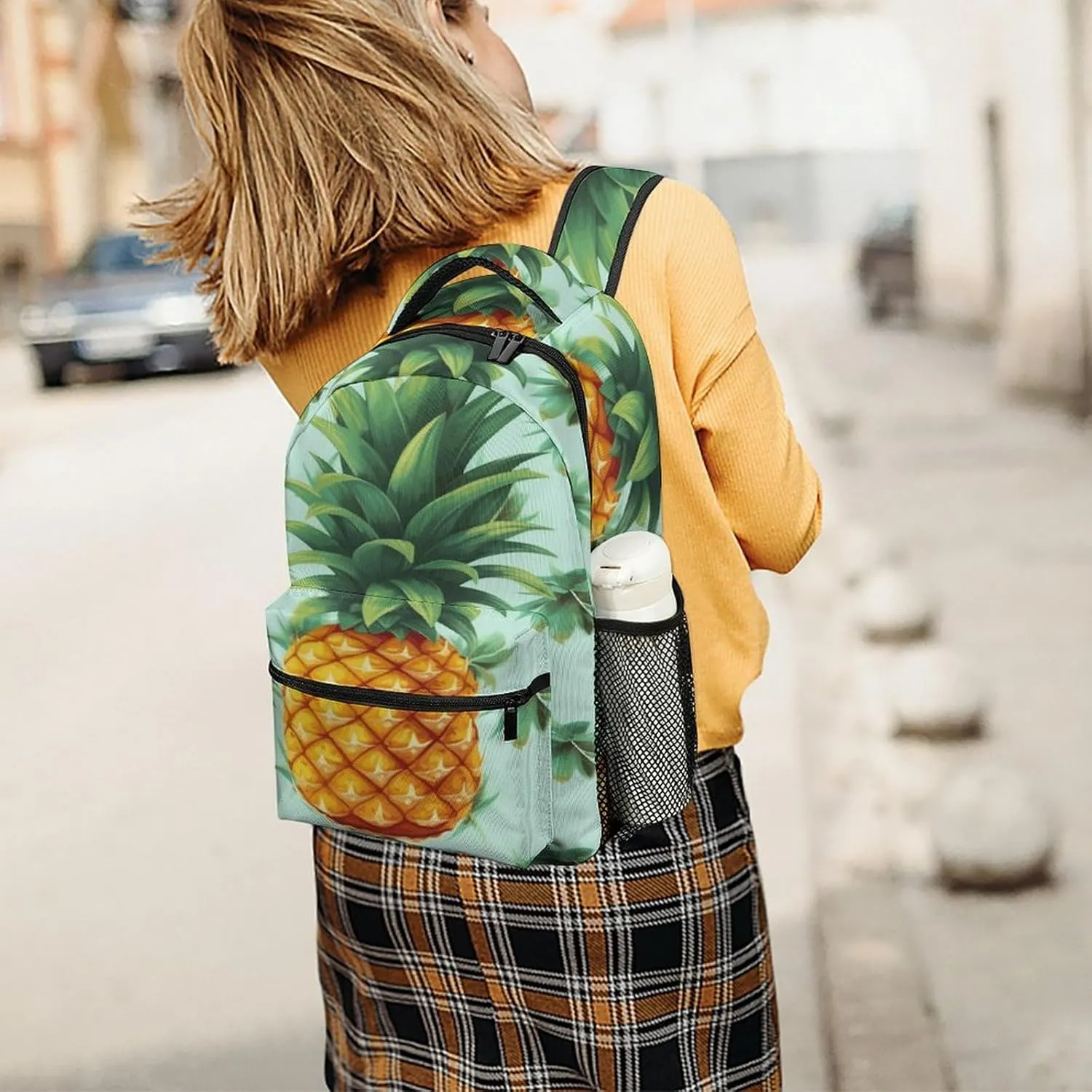 Small Backpacks Personalized Tropical Fruit Pineapple Printing Travel Bag Lightweight Travel Backpack For Women Men