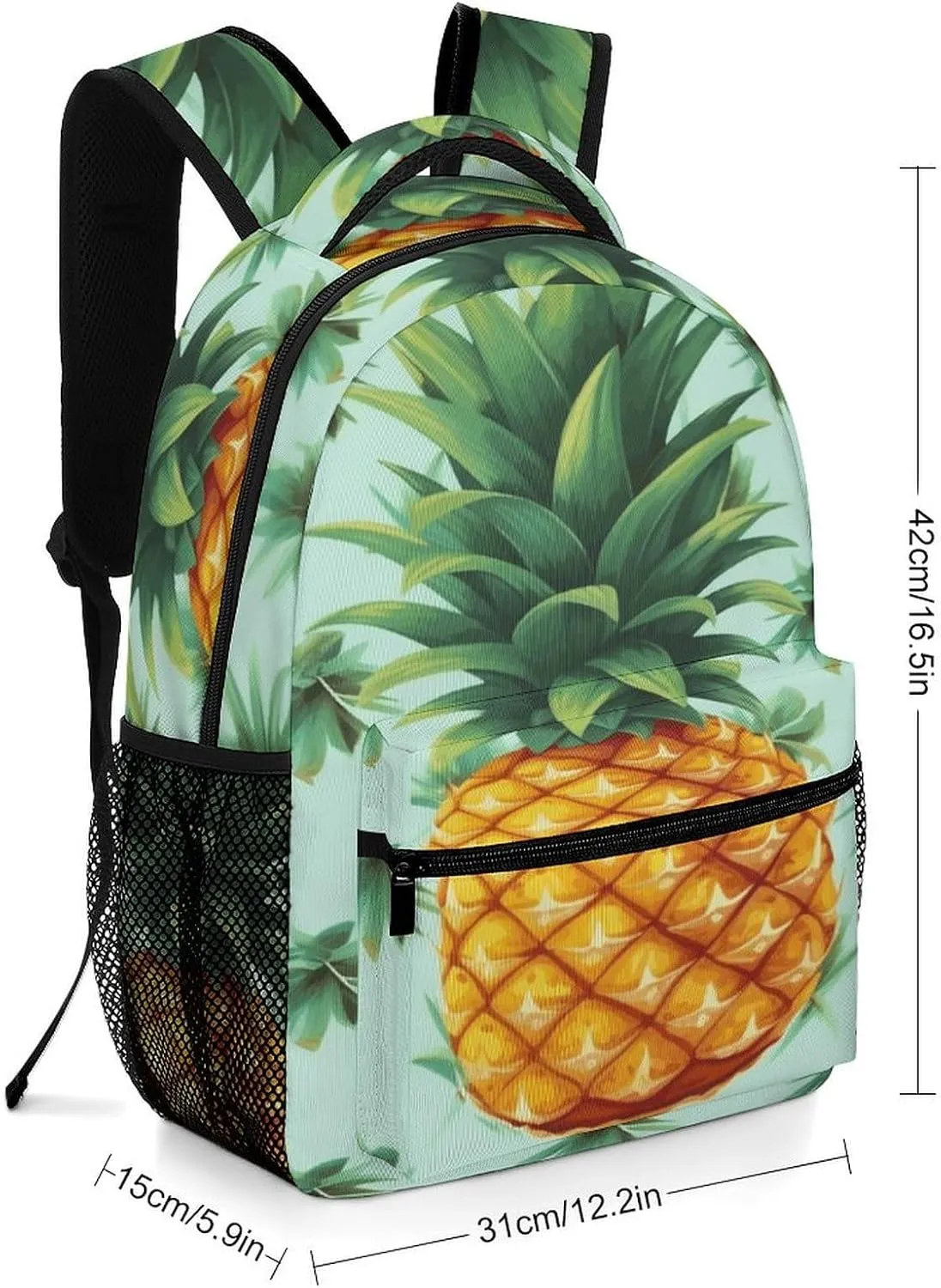Small Backpacks Personalized Tropical Fruit Pineapple Printing Travel Bag Lightweight Travel Backpack For Women Men