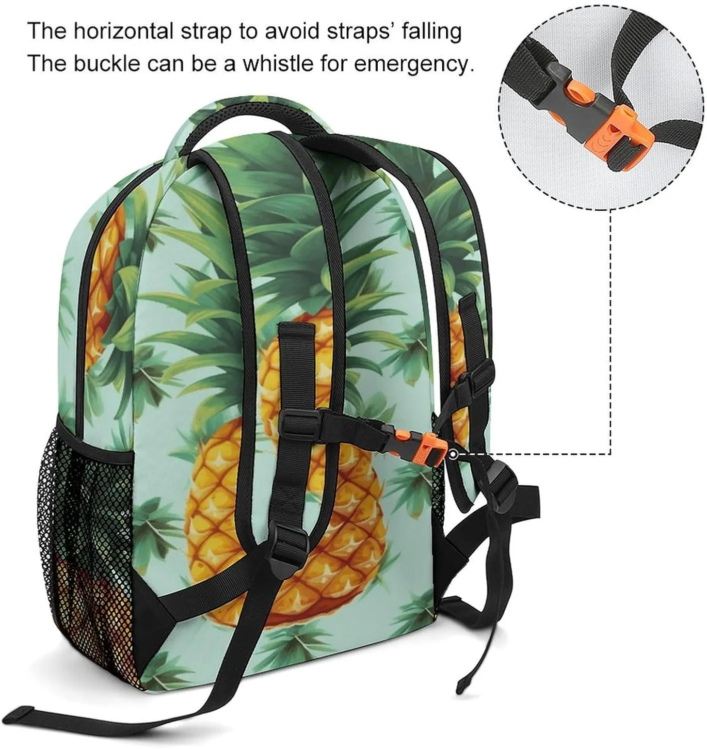 Small Backpacks Personalized Tropical Fruit Pineapple Printing Travel Bag Lightweight Travel Backpack For Women Men