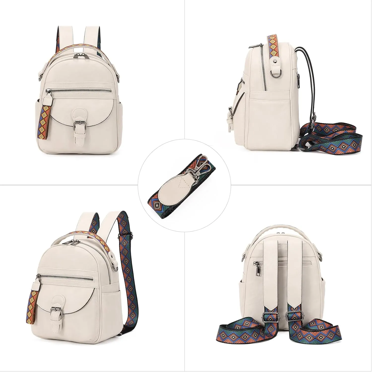Small Daypack Backpack Purse for Women Fashion Shoulder Backpack Handbags ladies (Yellowish Brown), Light Gray