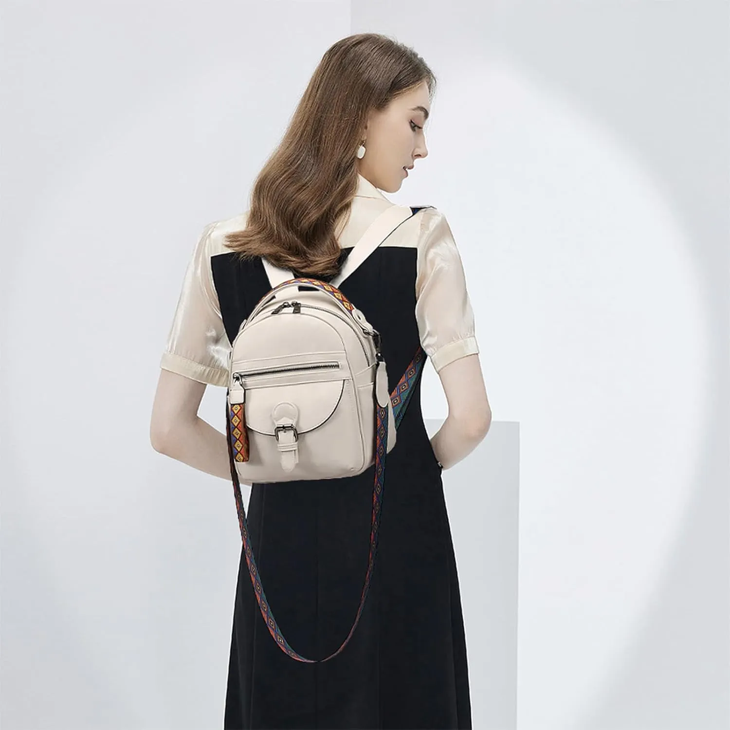 Small Daypack Backpack Purse for Women Fashion Shoulder Backpack Handbags ladies (Yellowish Brown), Light Gray