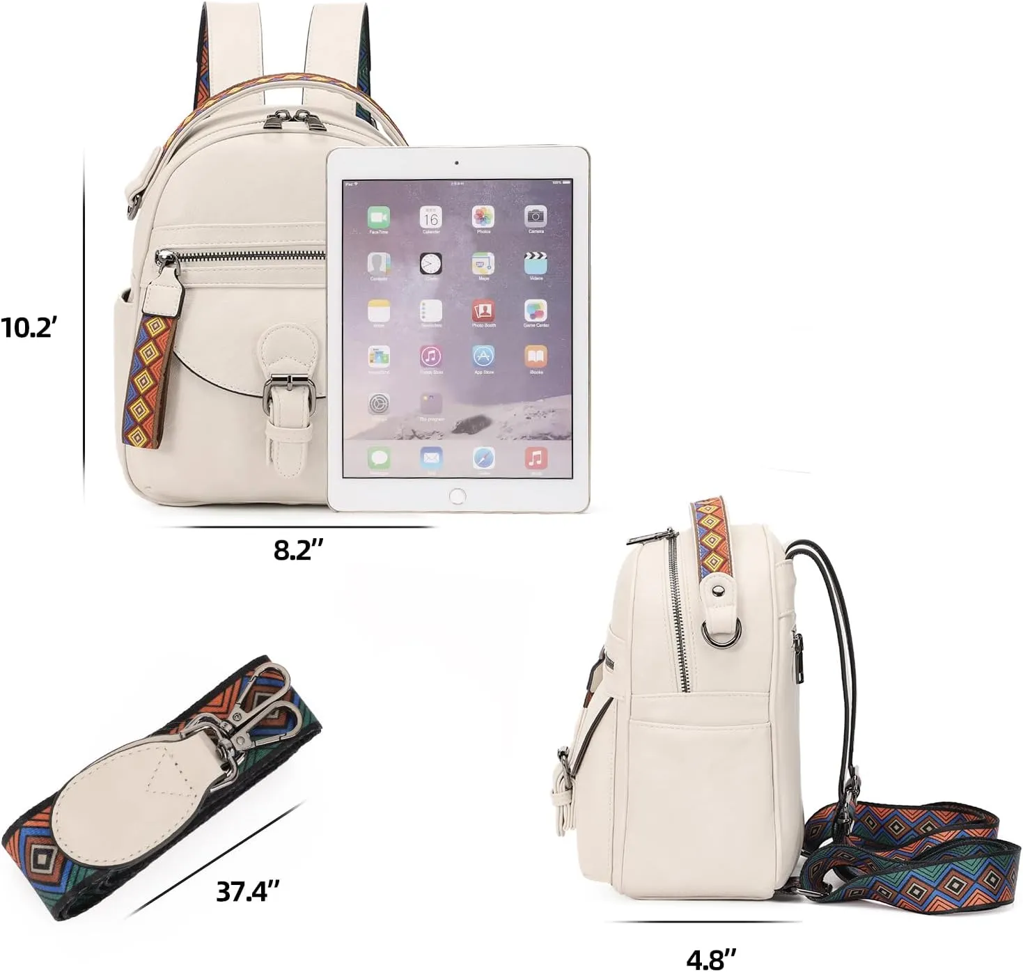 Small Daypack Backpack Purse for Women Fashion Shoulder Backpack Handbags ladies (Yellowish Brown), Light Gray