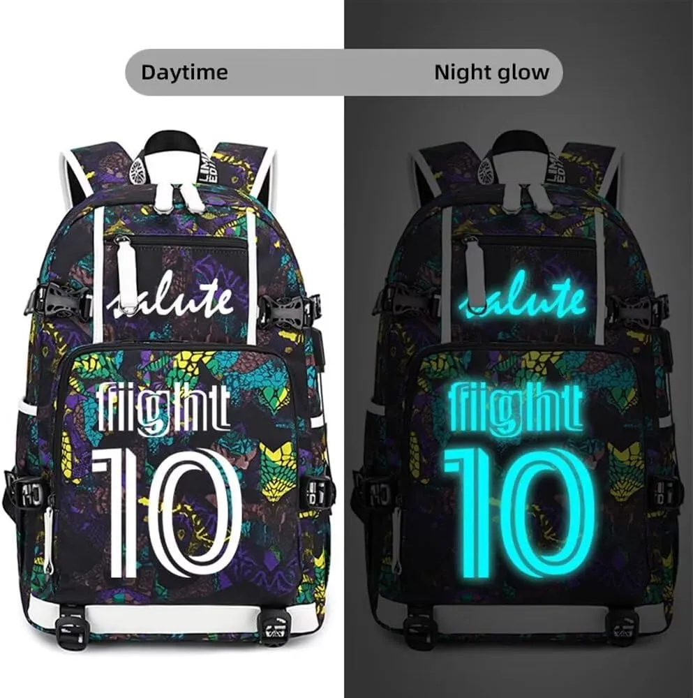 Soccer Player 10 Luminous Multifunction Backpack Travel Football Fans Bag For Men Women (Style 21)