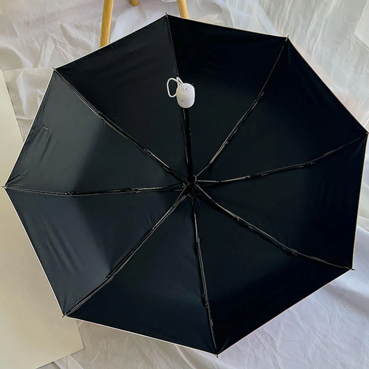 Soft Girl Black Rabbit Foldable Thickened Transparent Umbrella Kawaii Portable