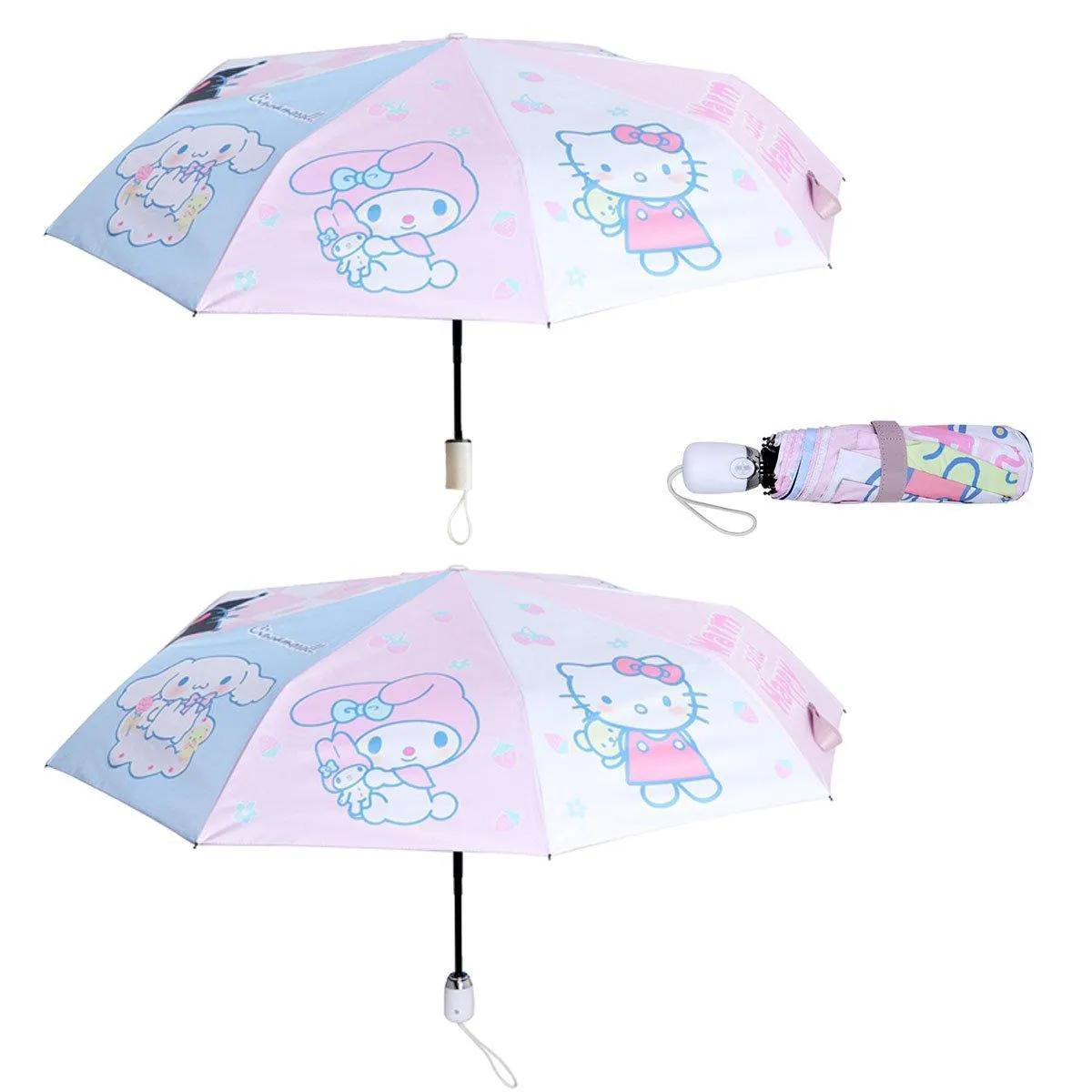 Soft Girl Black Rabbit Foldable Thickened Transparent Umbrella Kawaii Portable