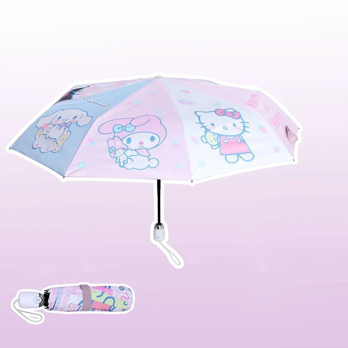 Soft Girl Black Rabbit Foldable Thickened Transparent Umbrella Kawaii Portable