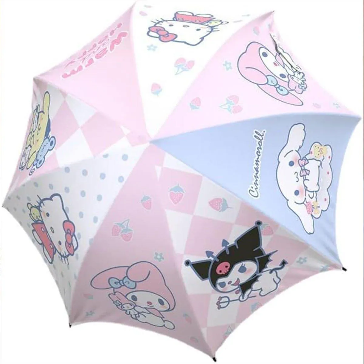 Soft Girl Black Rabbit Foldable Thickened Transparent Umbrella Kawaii Portable