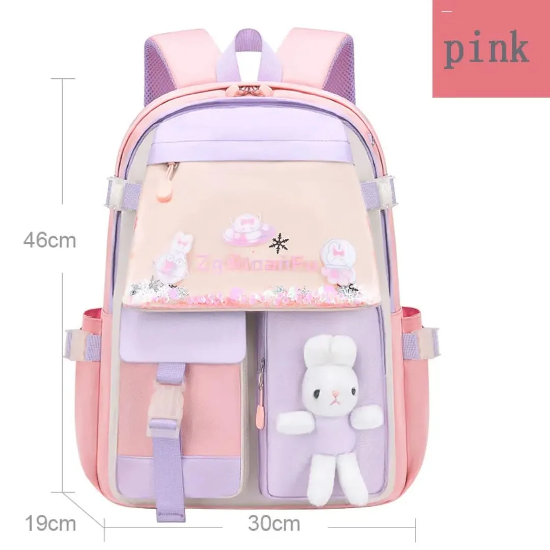 Soft Pastel Bunny School Bag - Adorable & Lightweight Backpack