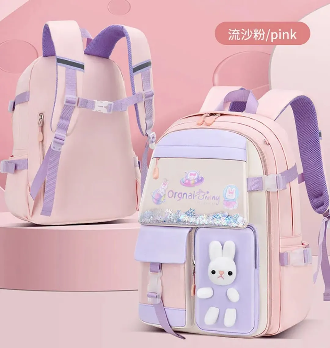 Soft Pastel Bunny School Bag - Adorable & Lightweight Backpack