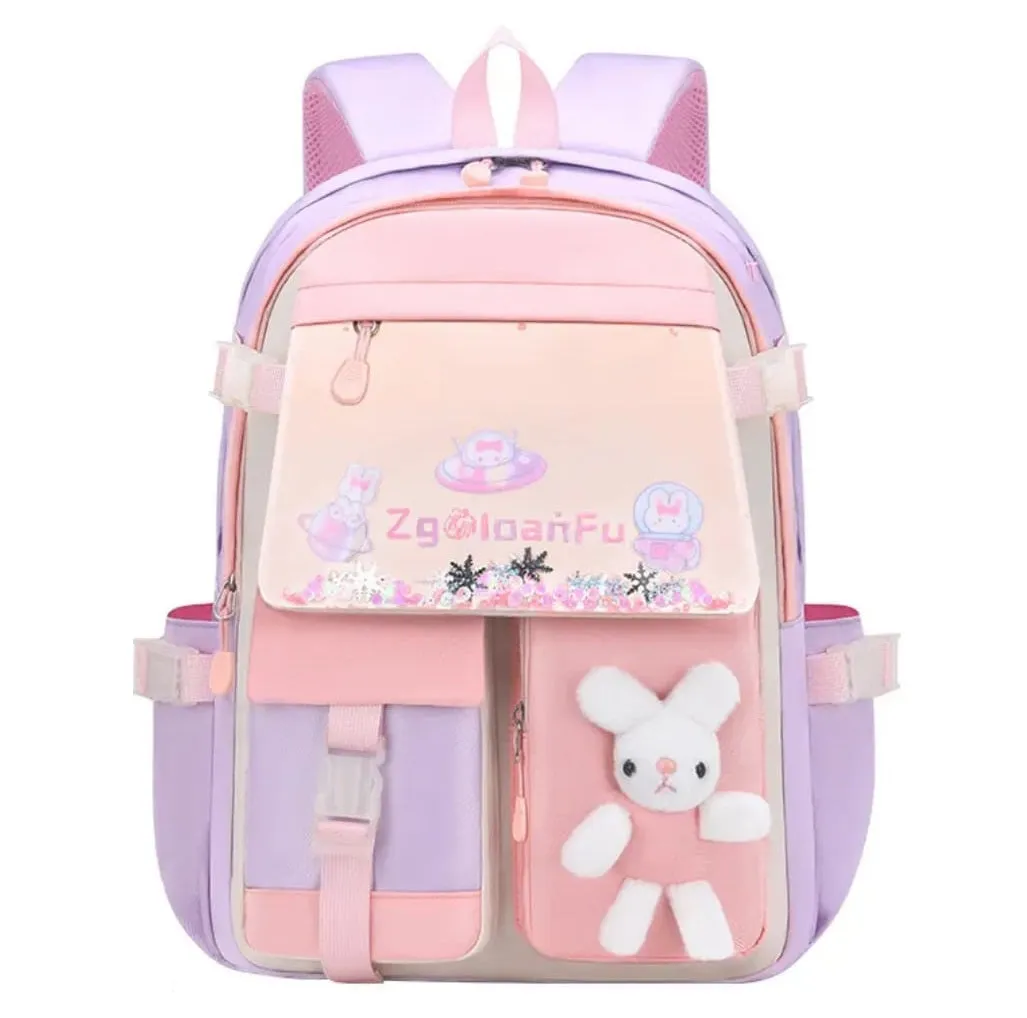 Soft Pastel Bunny School Bag - Adorable & Lightweight Backpack