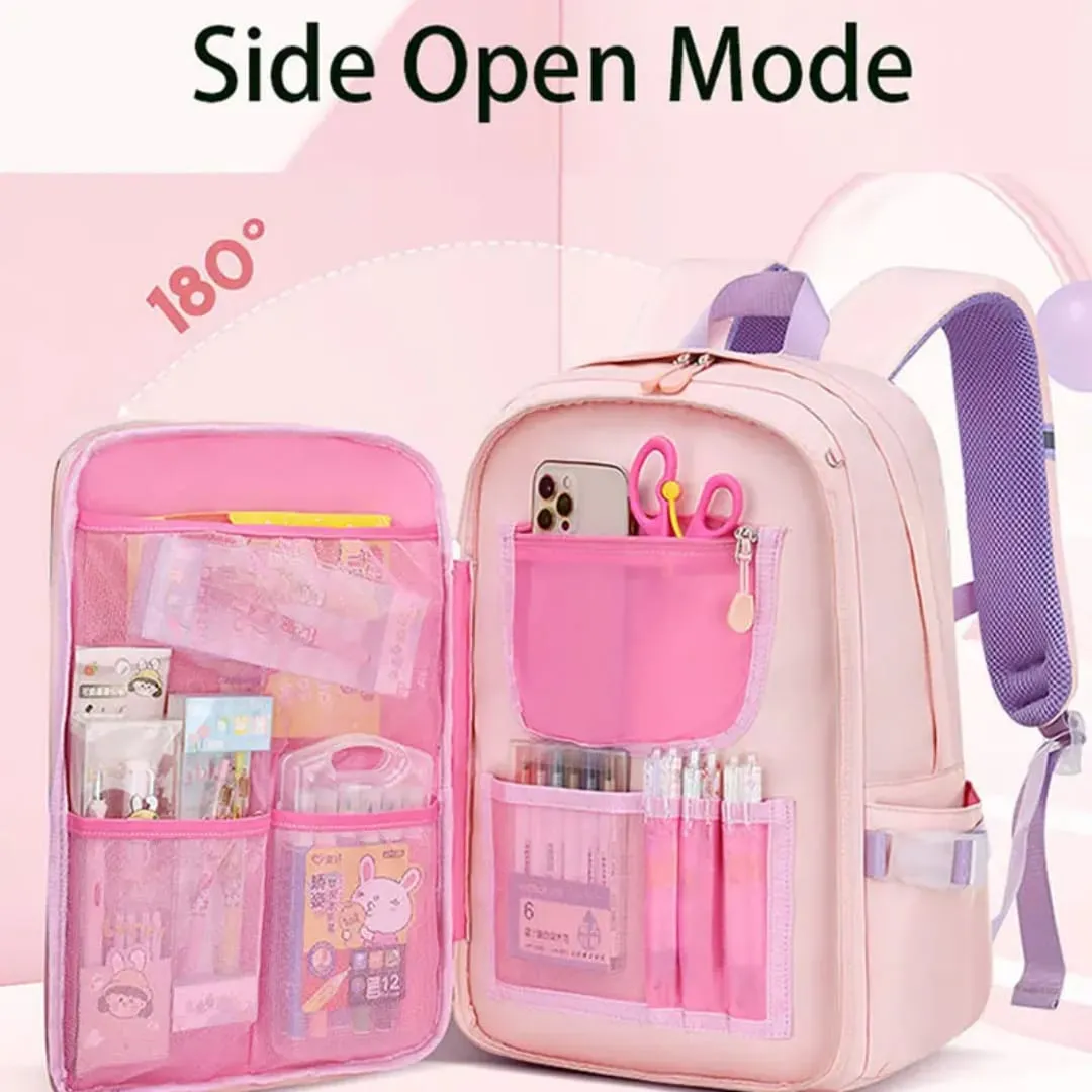 Soft Pastel Bunny School Bag - Adorable & Lightweight Backpack
