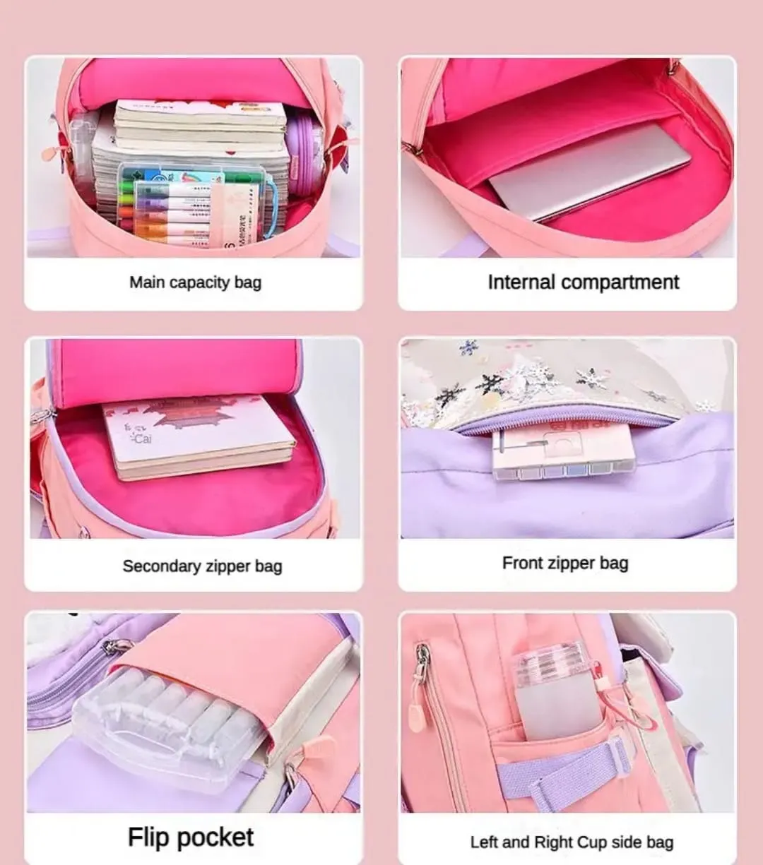 Soft Pastel Bunny School Bag - Adorable & Lightweight Backpack