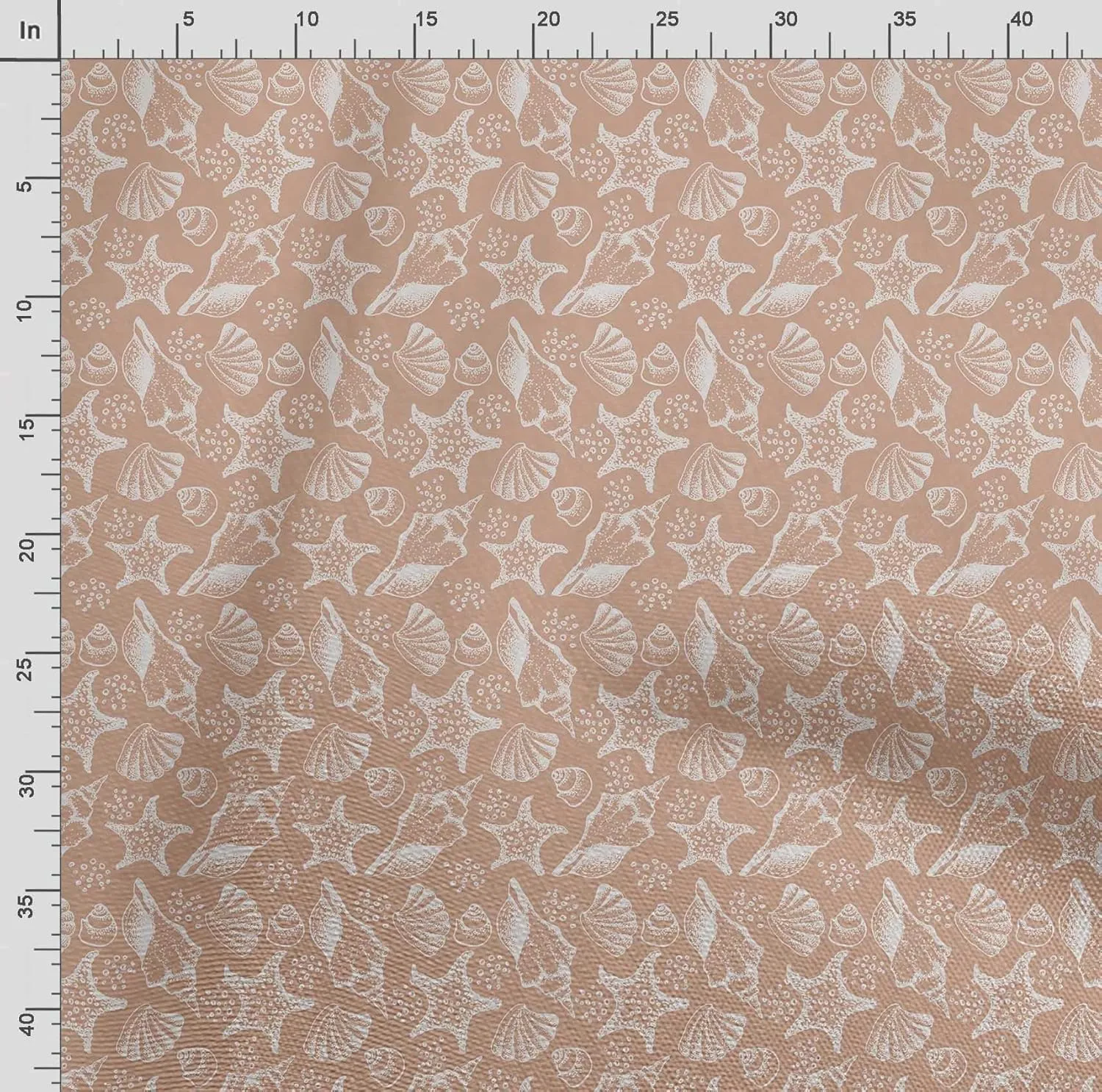 Soimoi Heavyweight Cotton Canvas Fabric Material - 56 Inch Wide, Beige - Ocean Print, Ideal for Making Durable Tote Bags, Backpacks, Jackets, Upholstery, Cushions, Outdoor Furniture Covers, 1 Yard