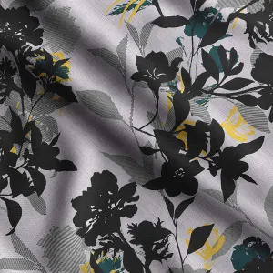 Soimoi Heavyweight Cotton Canvas Fabric Material - 56 Inch Wide, Black - Floral Print, Ideal for Making Durable Tote Bags, Backpacks, Jackets, Upholstery, Cushions, Outdoor Furniture Covers, 1 Yard