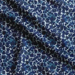 Soimoi Heavyweight Cotton Canvas Fabric Material - 56 Inch Wide, Blue - Abstract Print, Ideal for Making Durable Tote Bags, Backpacks, Jackets, Upholstery, Cushions, Outdoor Furniture Covers, 1 Yard
