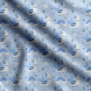 Soimoi Heavyweight Cotton Canvas Fabric Material - 56 Inch Wide, Blue - Animal Print, Ideal for Making Durable Tote Bags, Backpacks, Jackets, Upholstery, Cushions, Outdoor Furniture Covers, 1 Yard